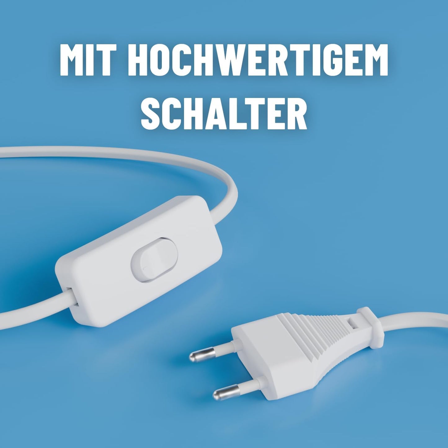 Lampenfassung E27 mit Schalter & Kabel, 2x Lampenkabel E27
