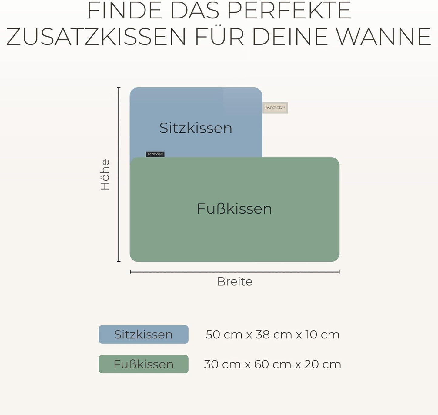Badewannen-Fusskissen für entspanntes Baden, Blau Fusskissen