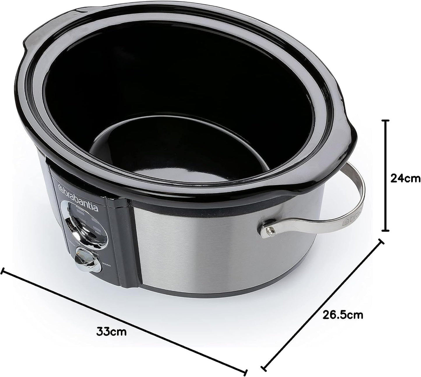 Slow Cooker mit Antihaftbeschichtung, 0.3 Liter Edelstahl