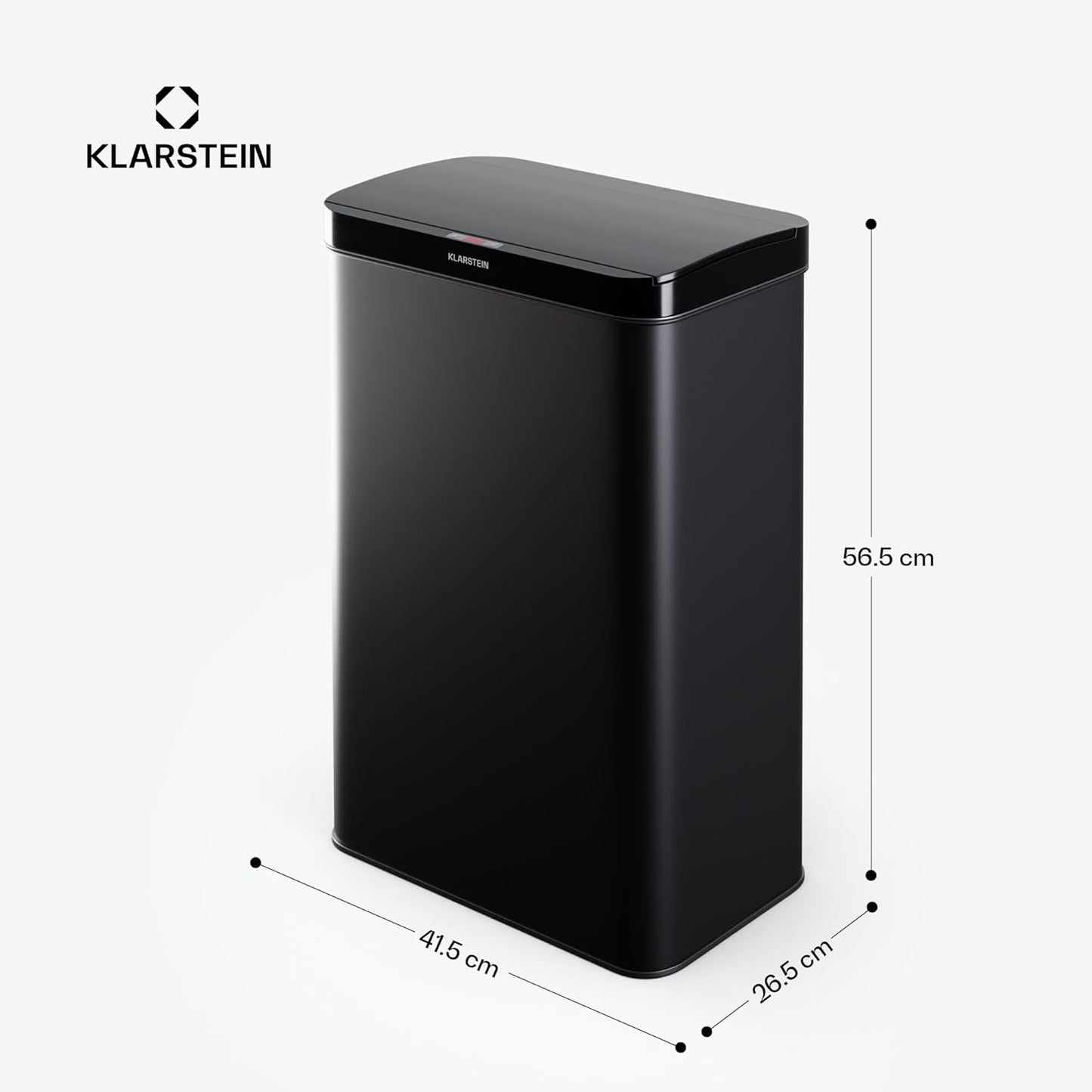 Sensor-Mülleimer mit Soft-Close, 50 L Schwarz