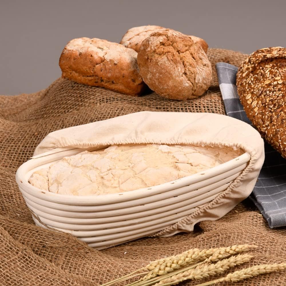Gärkörbchen-Set mit Teigschaber, Oval | 35x15 cm Natur | Set mit Teigschaber