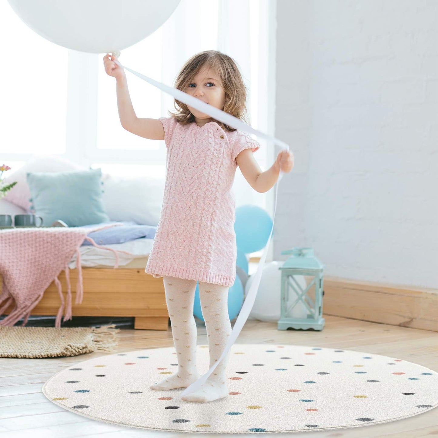 Runder Spielteppich für Kinderzimmer (120 cm), 120 cm Rund