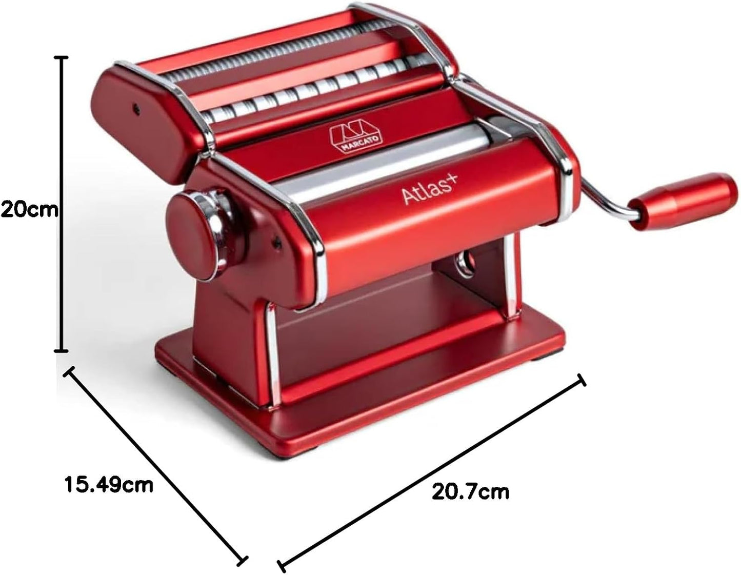 Atlas+ Nudelmaschine für Lasagne & Spaghetti, Rot