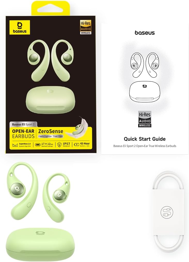 Open Ear Sportkopfhörer mit SuperBass 2.0, Grün