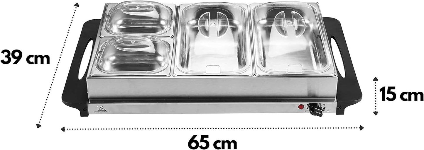 Buffetwärmer mit 4 Speisebehältern