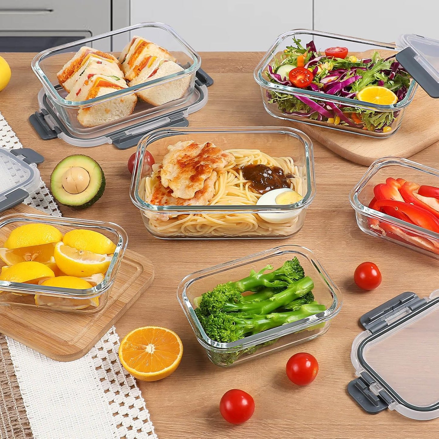 10-teiliges Glasbehälter-Set, LN-10PCS-UK