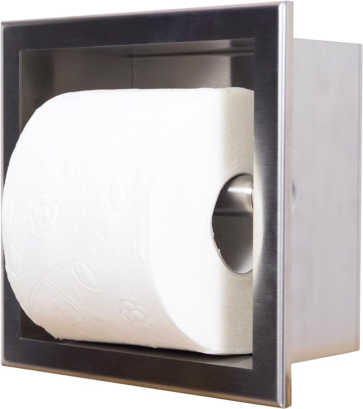 Toilettenpapierhalter aus Edelstahl, 17,3x17,3x8,6 cm Chrom