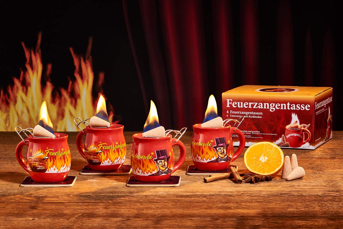 Feuerzangentasse Set, Rot/Rühmann