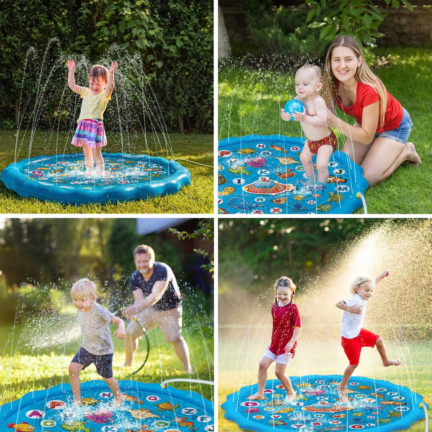 Grosse Sprinkler-Wasserspielmatte, 170 cm