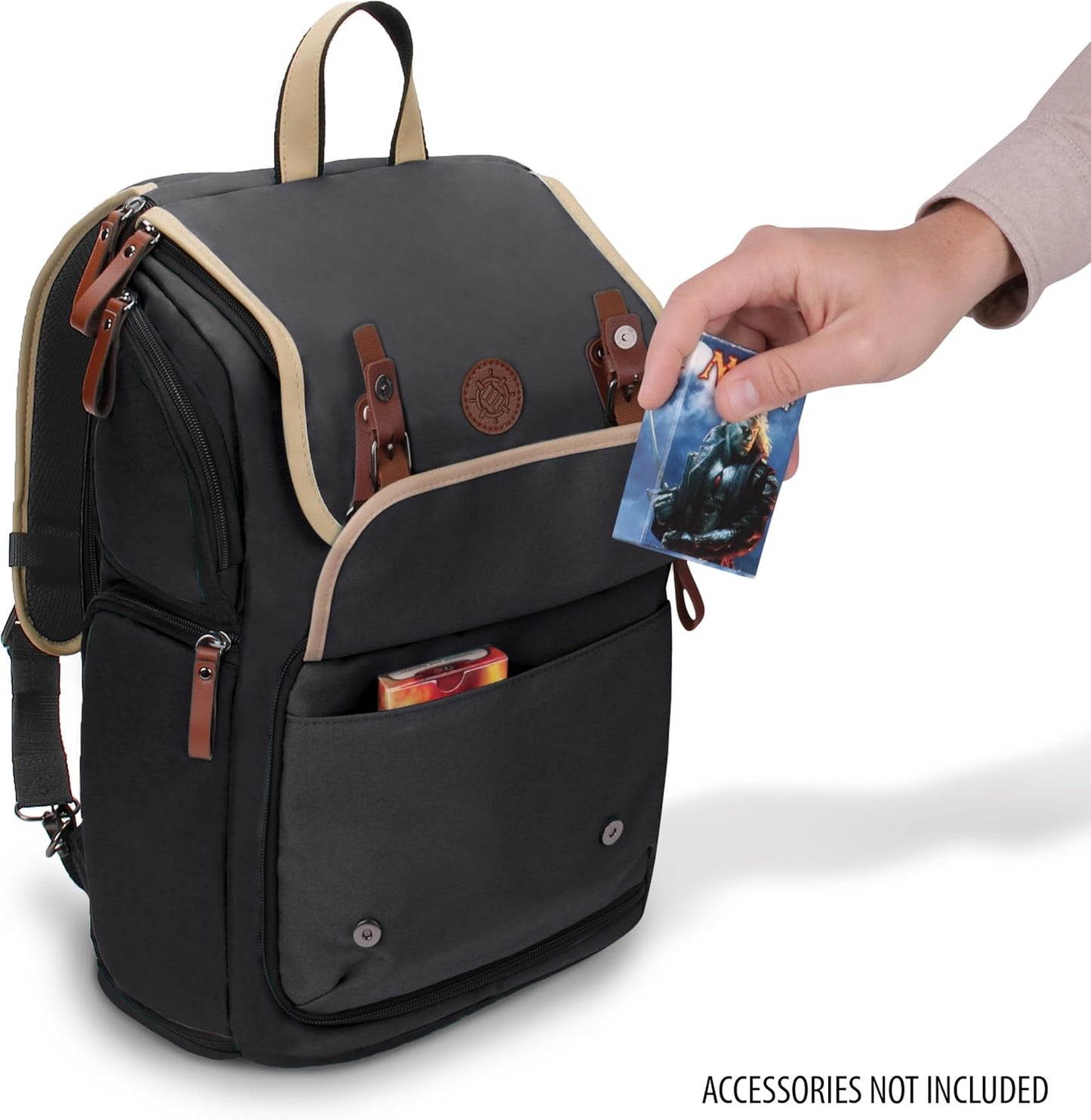 Sammelkarten-Aufbewahrungsbox-Rucksack, Einheitsgrösse Schwarz