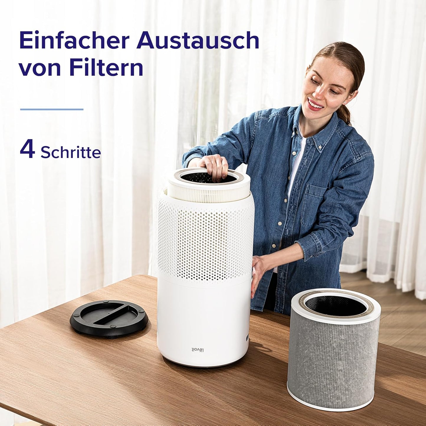 Luftreiniger Core 400S mit App-Steuerung, bis zu 90㎡ Silberweiss