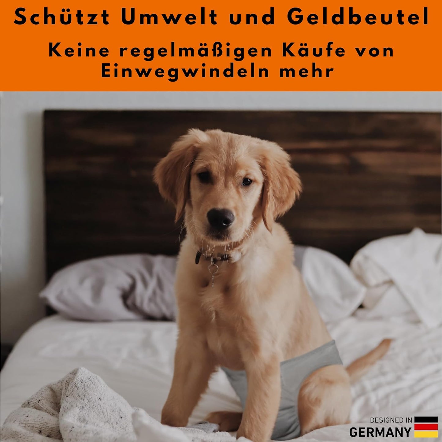 Waschbare Windeln für Hündinnen, Grau S