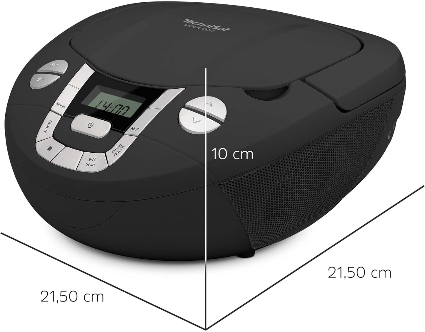 VIOLA CD Boombox mit Bluetooth, schwarz