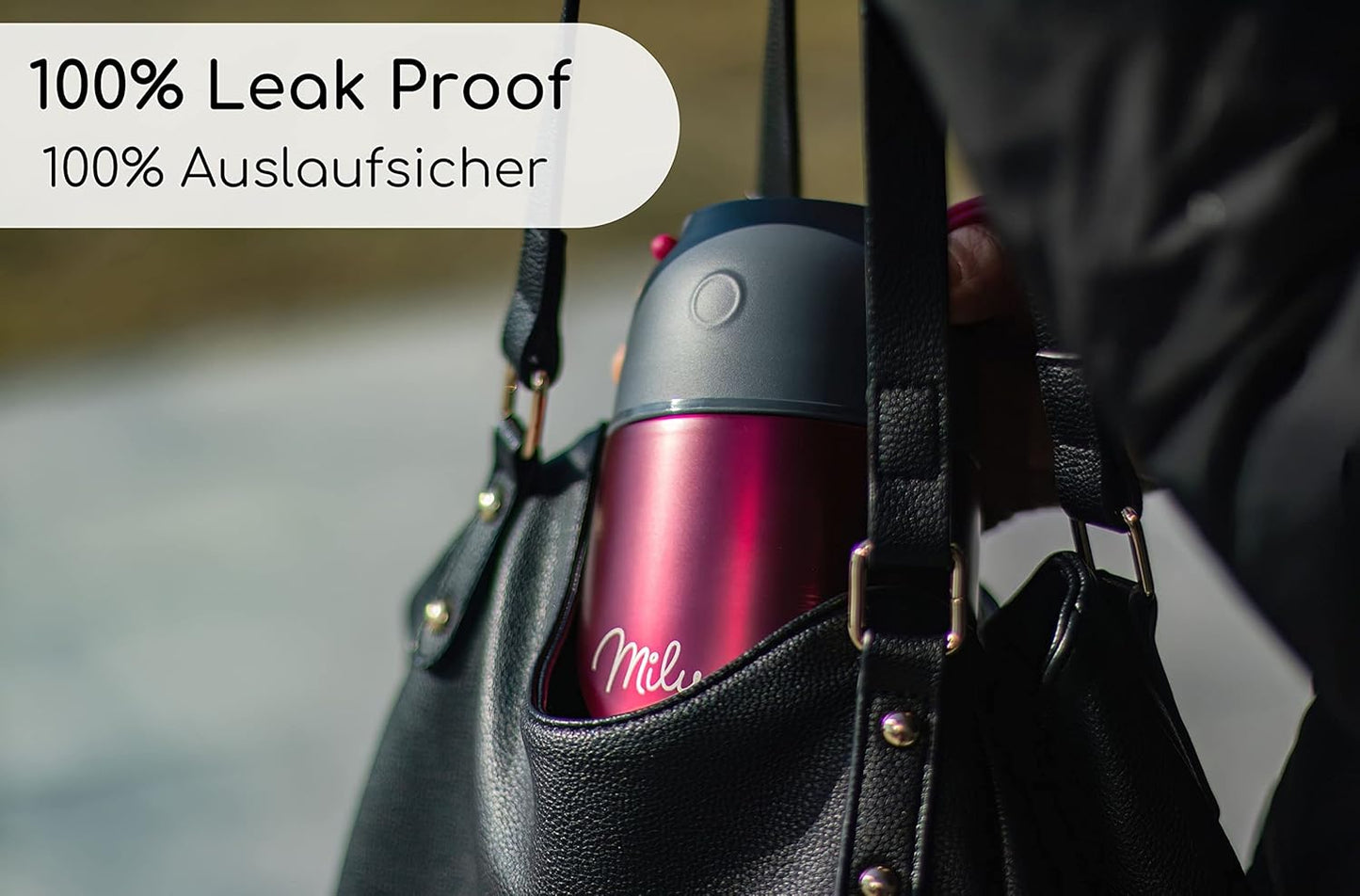 Thermobehälter für Essen mit Löffel, Berry 650 ml