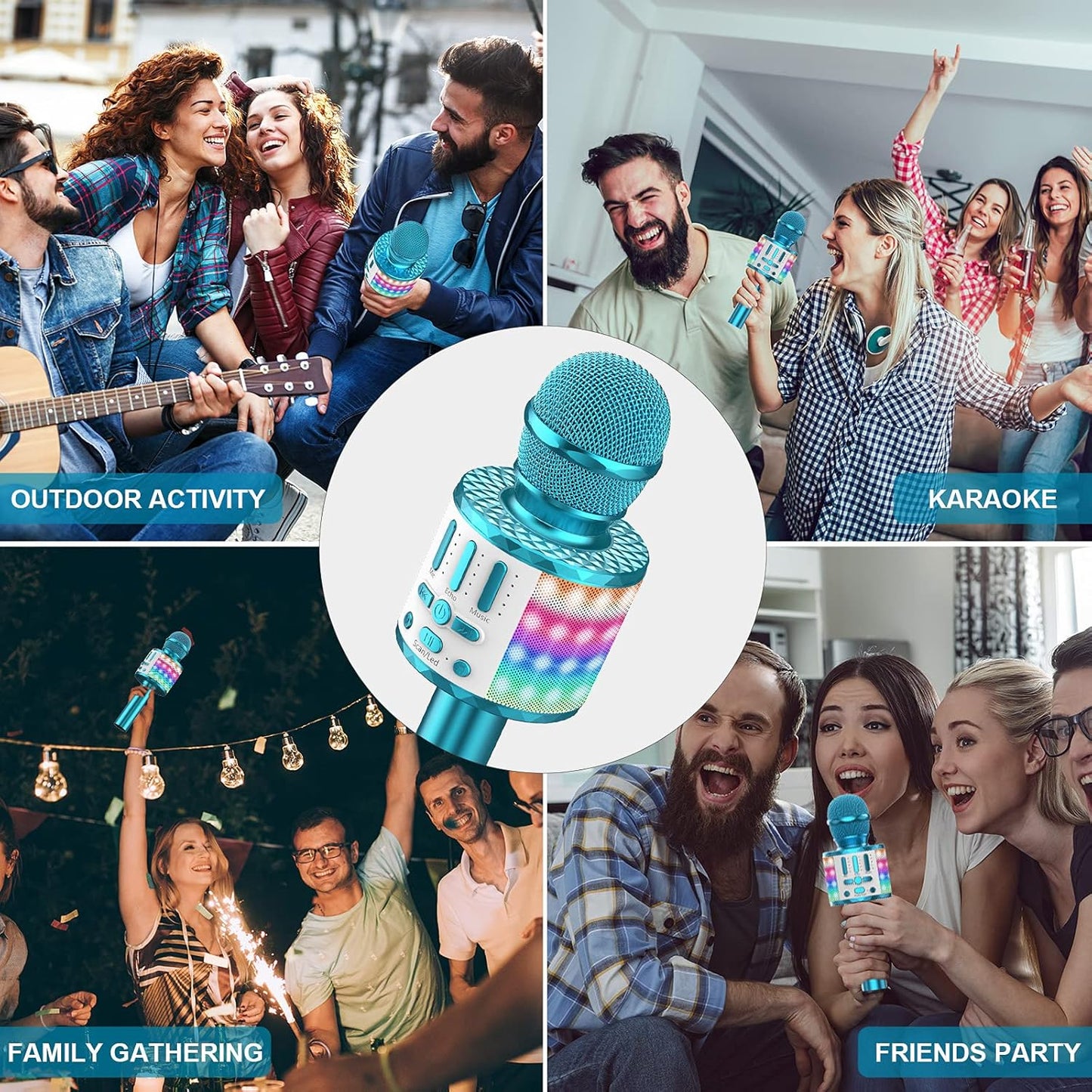 Drahtloses Bluetooth-Mikrofon, Blau