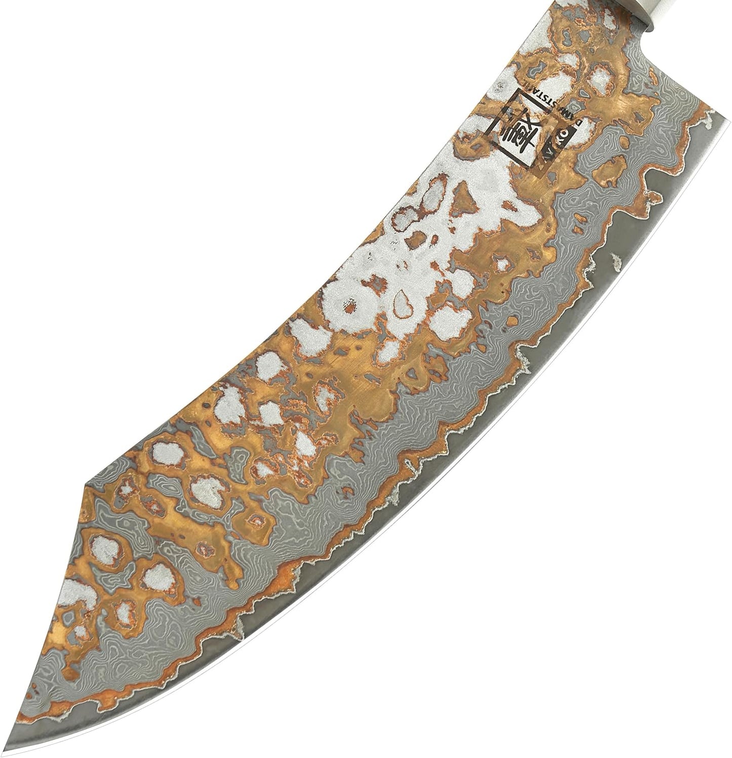MysticMagma Damastmesser, ohne Gravur Blockmesser