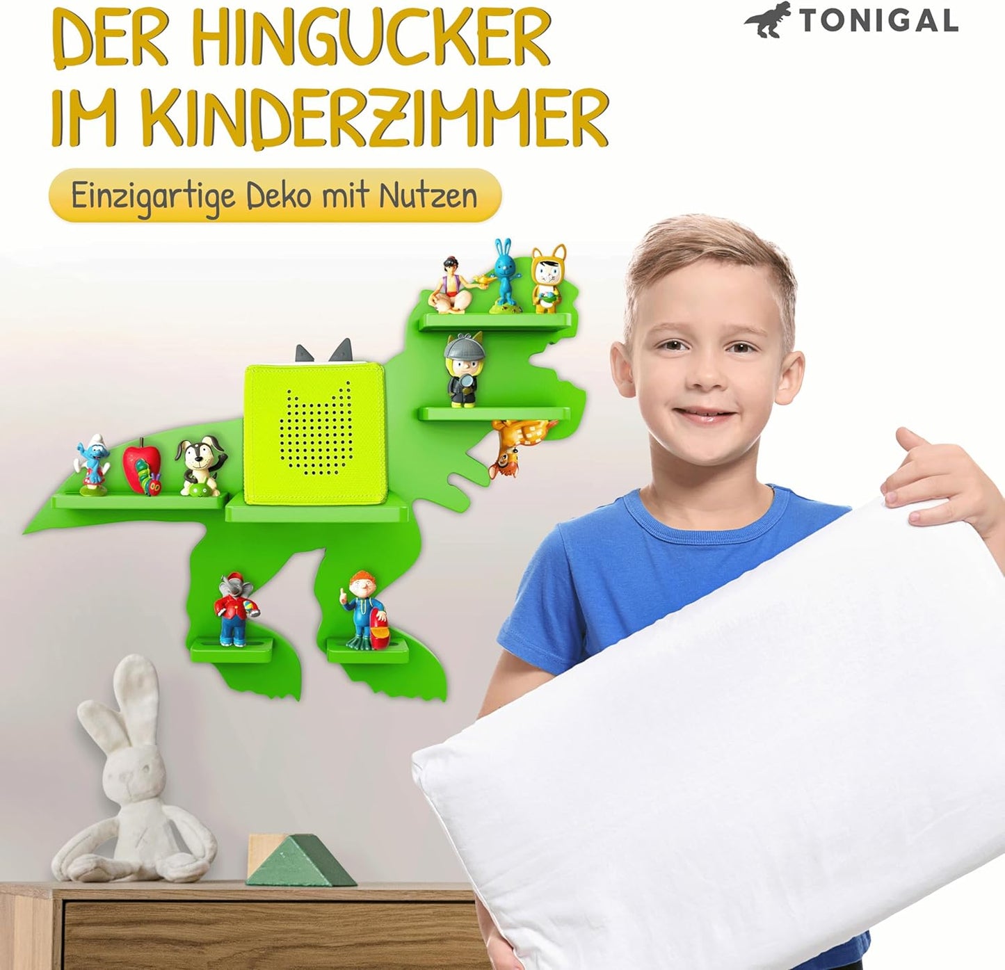 Tonie Regal für 35 Figuren und Toniebox, Dino T-rex