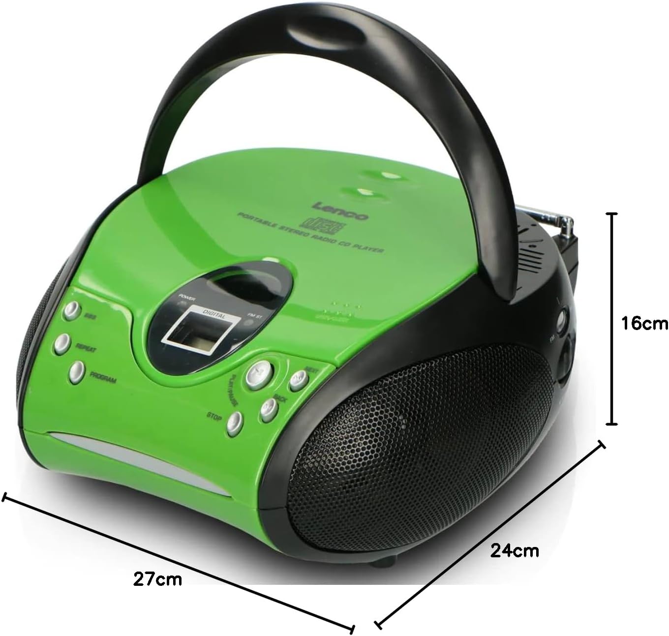 SCD24 CD-Player für Kinder, ohne Bluetooth Grün/Schwarz