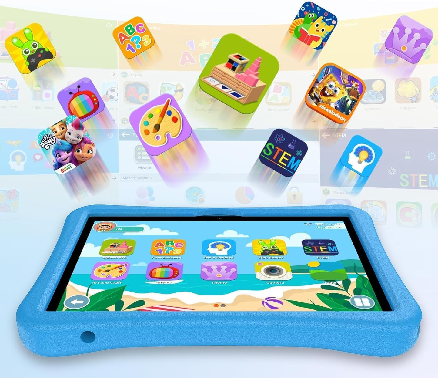 Kinder-Tablet mit Elterlicher Kontrolle, blau
