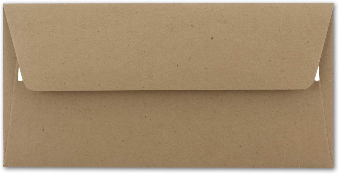 Kraftpapierumschläge, 02 DIN Lang-Umschläge-Haftklebung|150 Umschläge