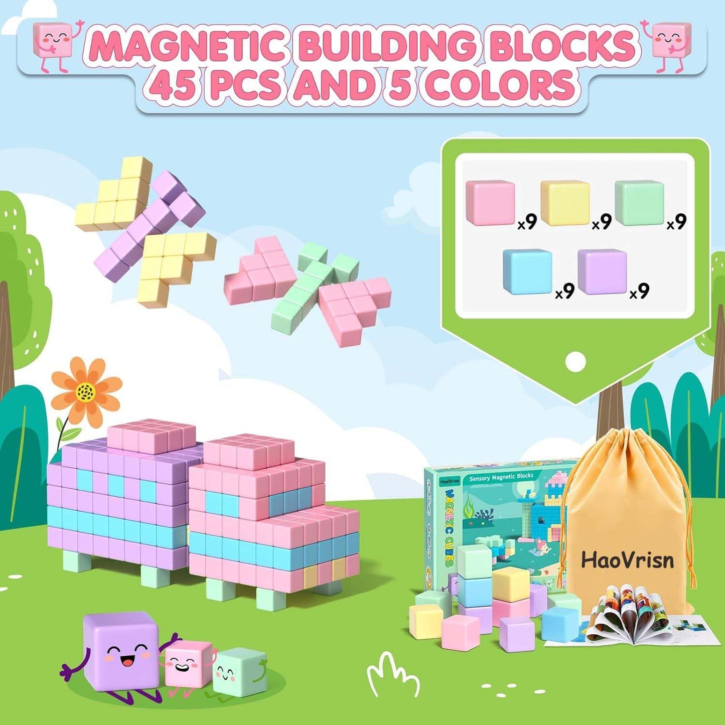 Magnetische Baublöcke (45 Stück)