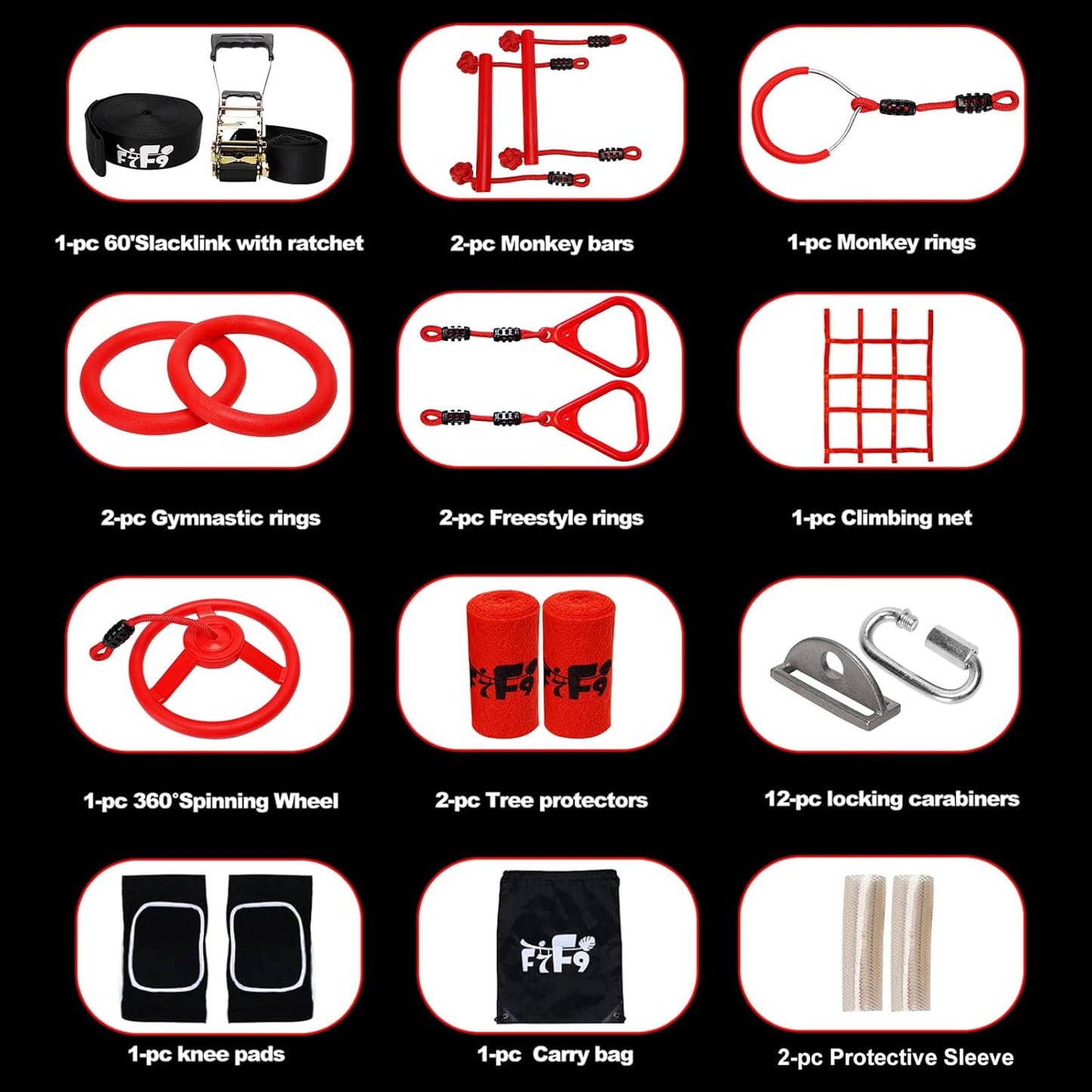 Ninja-Warrior-Hindernisparcours-Set 18 Meter