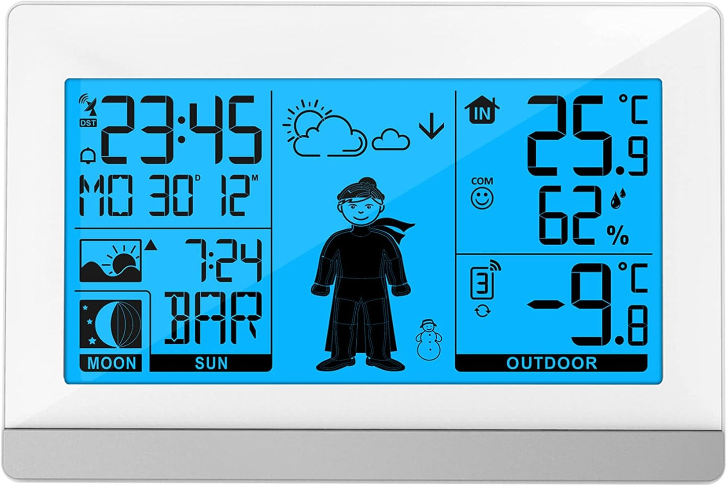 WS9612 Wetterstation mit Funkuhr und Temperaturanzeige, WS9612 weiss