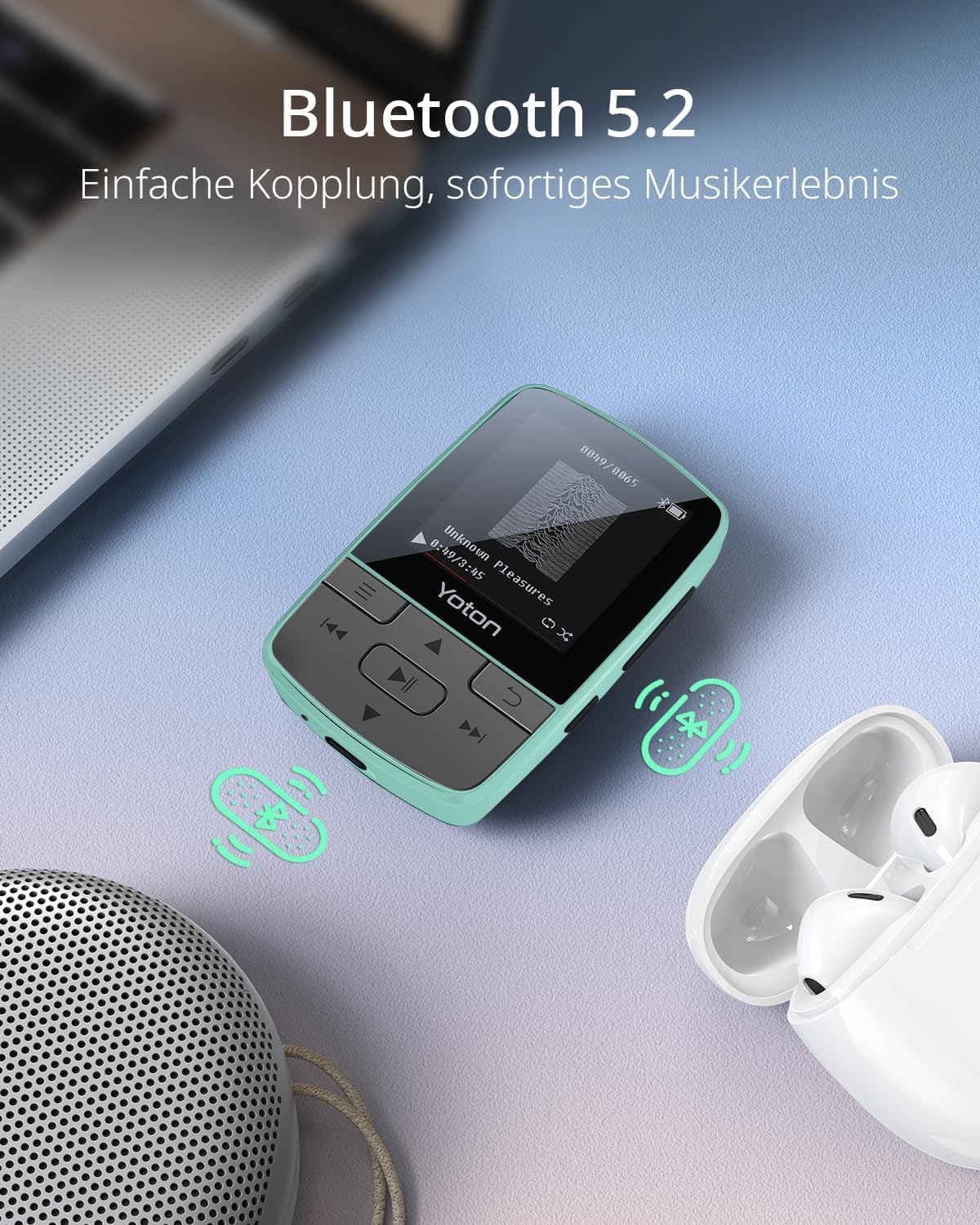 MP3-Player mit Bluetooth, Minzgrün