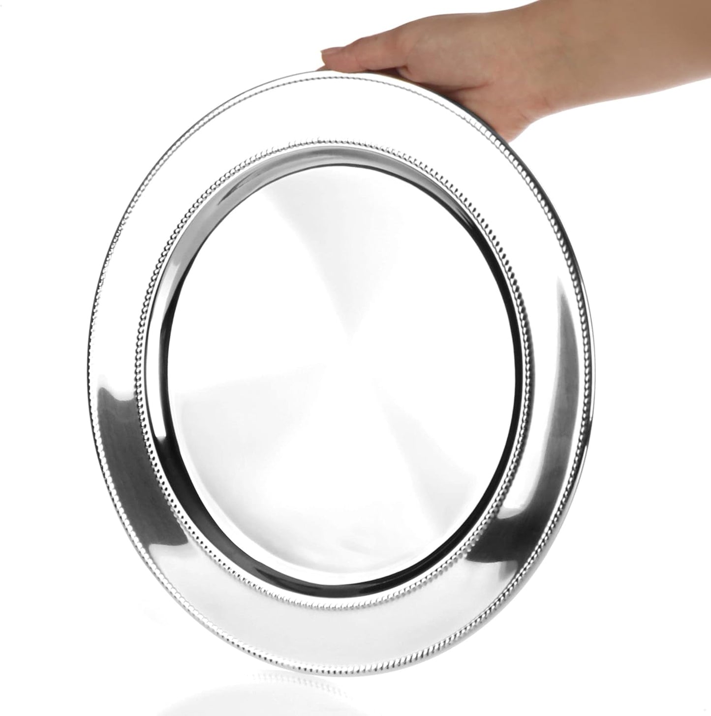 Runde Servierplatte, 33cm - Teller Edelstahl - 1 Stück