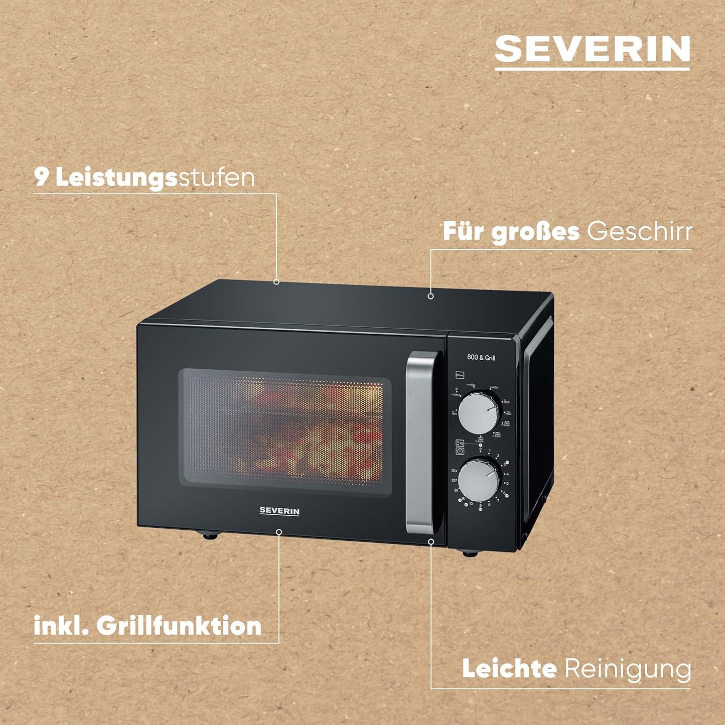 MW 7762 Mikrowelle mit Grill, 2-in-1 Grillfunktion, 20 Liter|Single