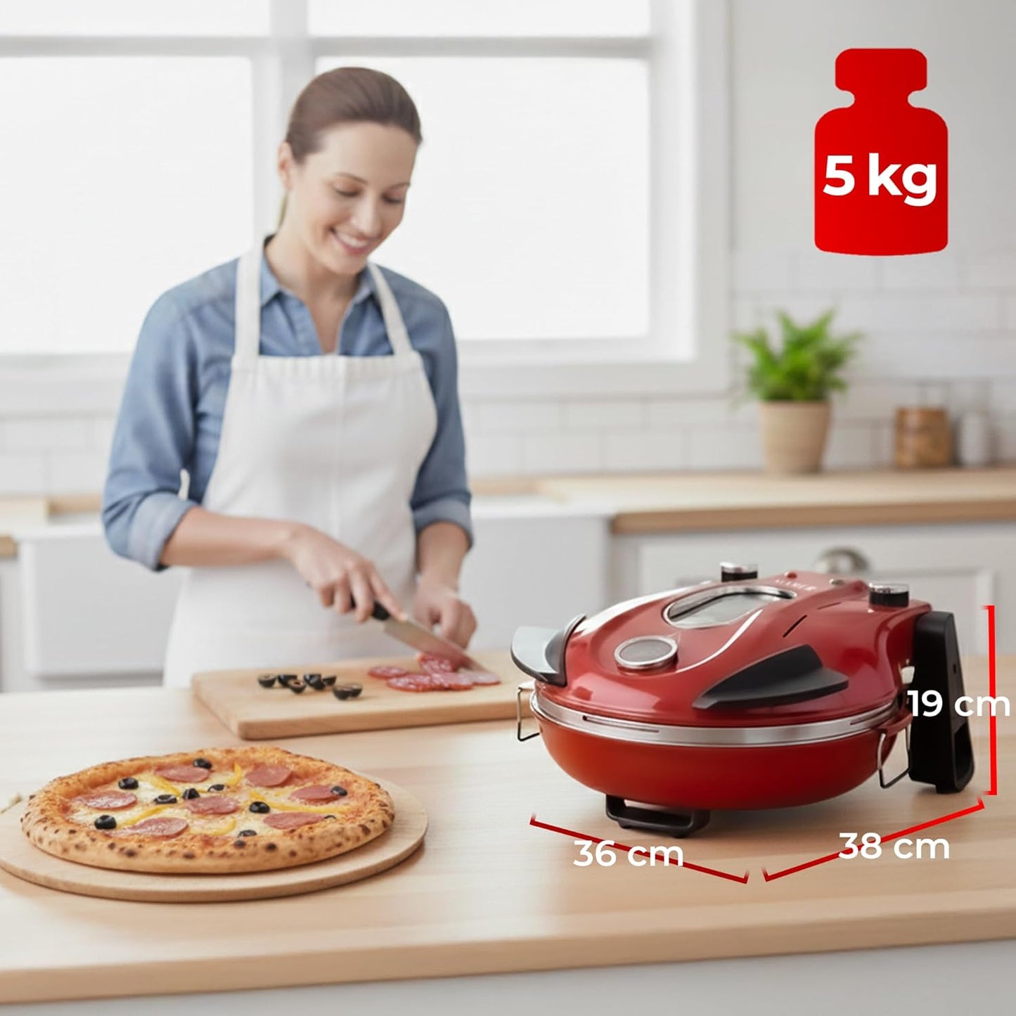 Elektrischer Pizzaofen mit Keramik Pizzastein