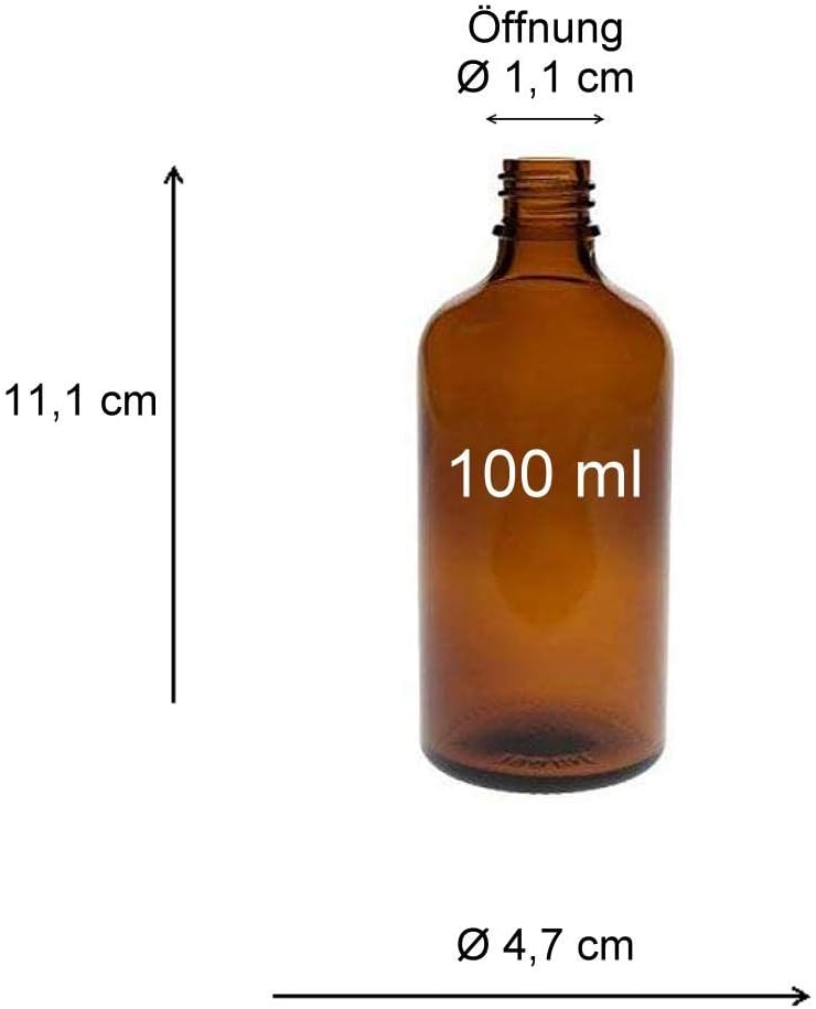 10er Set Apothekerflaschen, Braun 10 x 100ml
