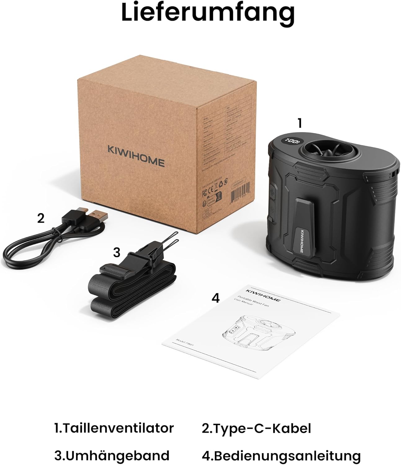 Tragbarer Taillen-Clip-Ventilator
