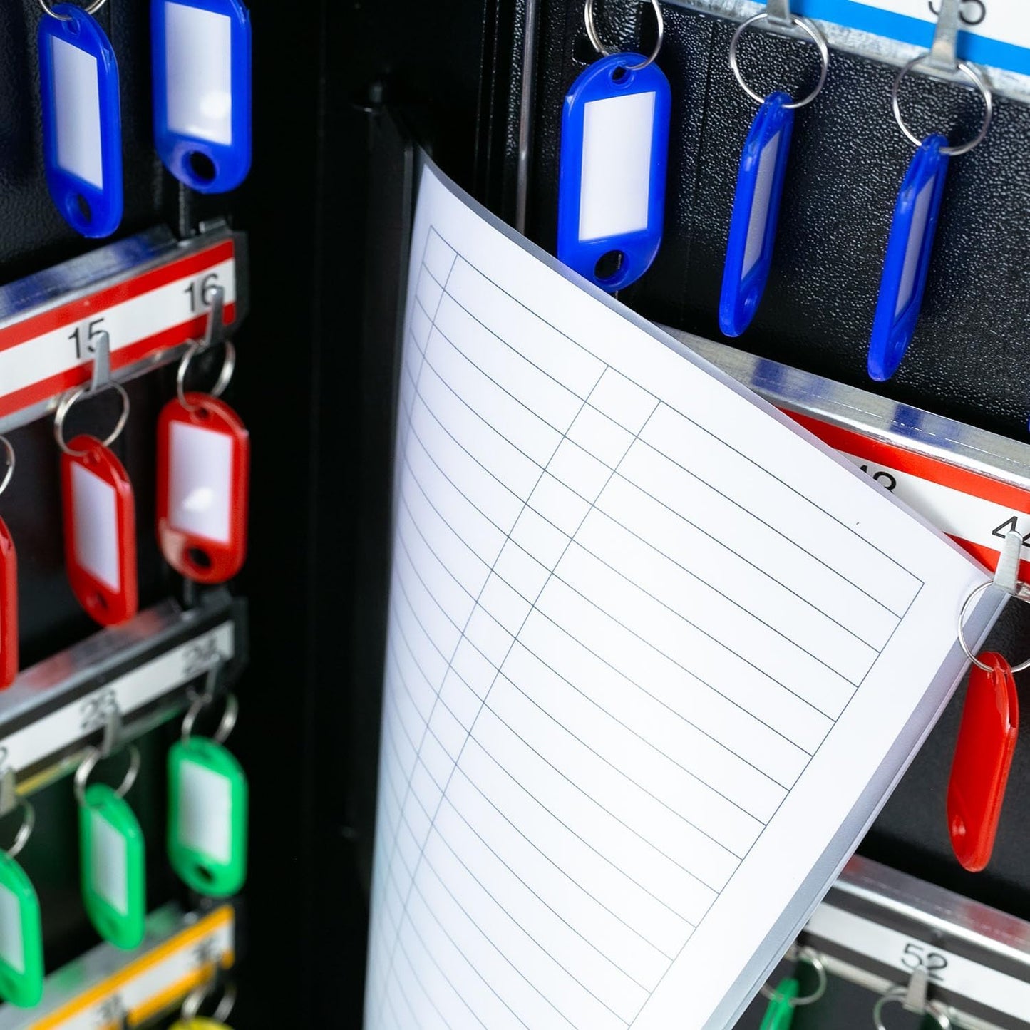 Abschliessbarer Schlüsselschrank mit 64 Haken, Schwarz 64 Haken