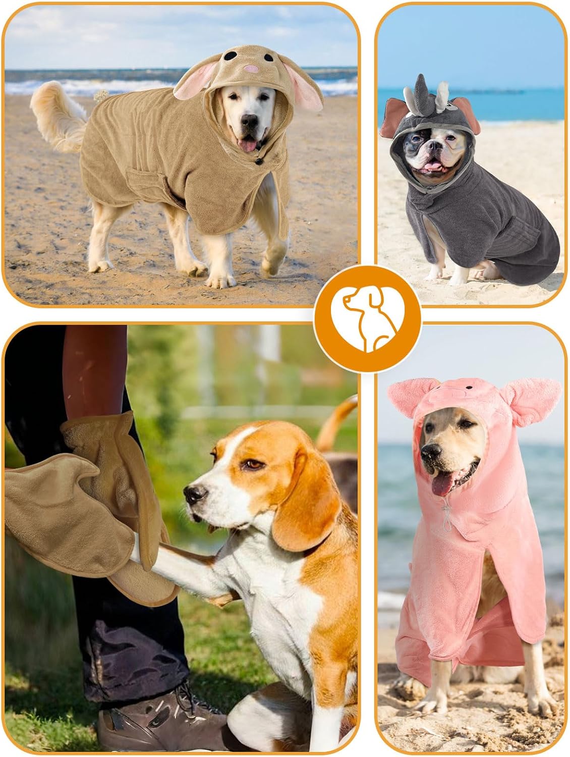 Hundebademantel aus Mikrofaser, schnell trocknend, XL Kaninchen