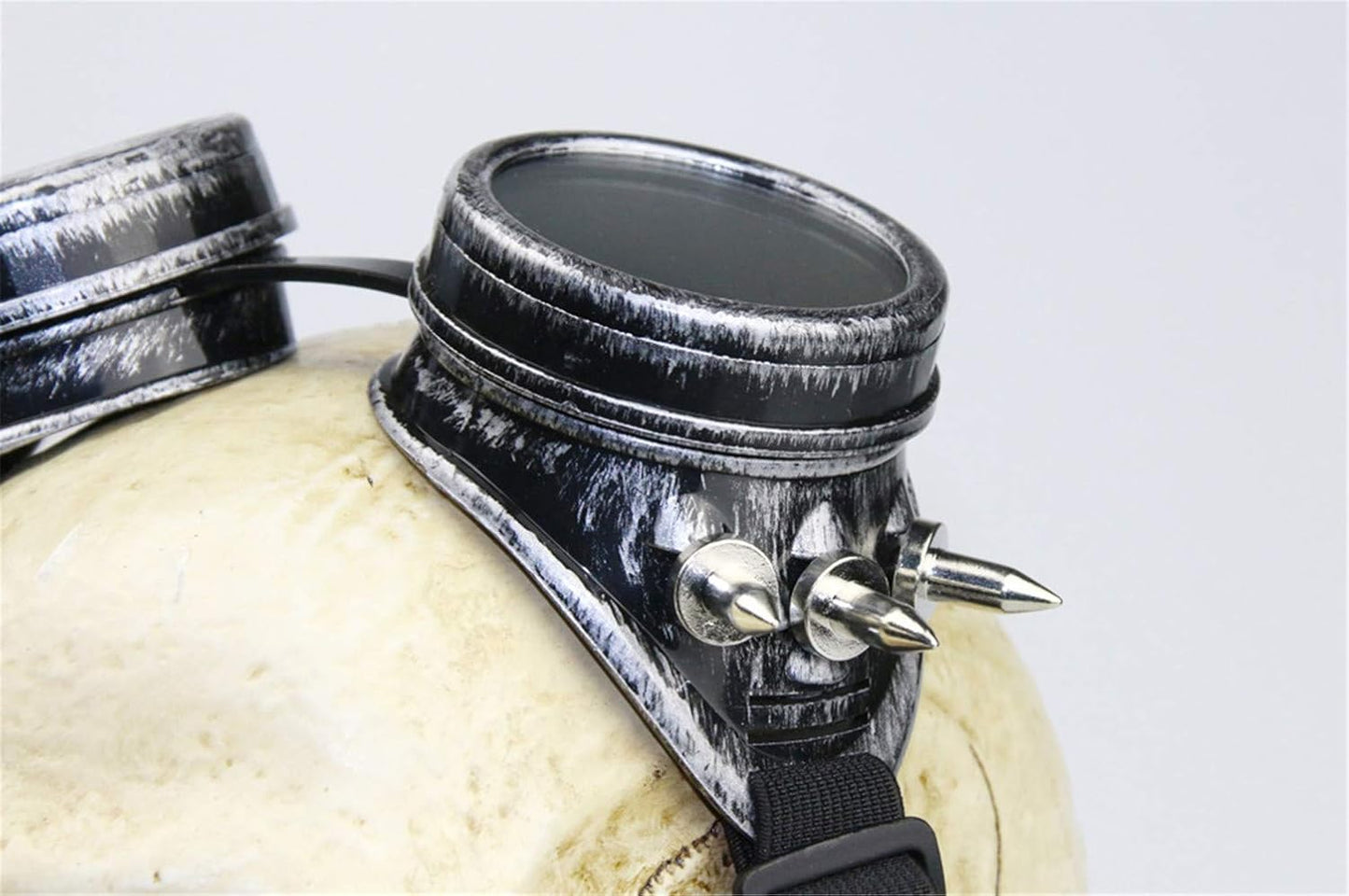 Steampunk Schädelmaske, Silber