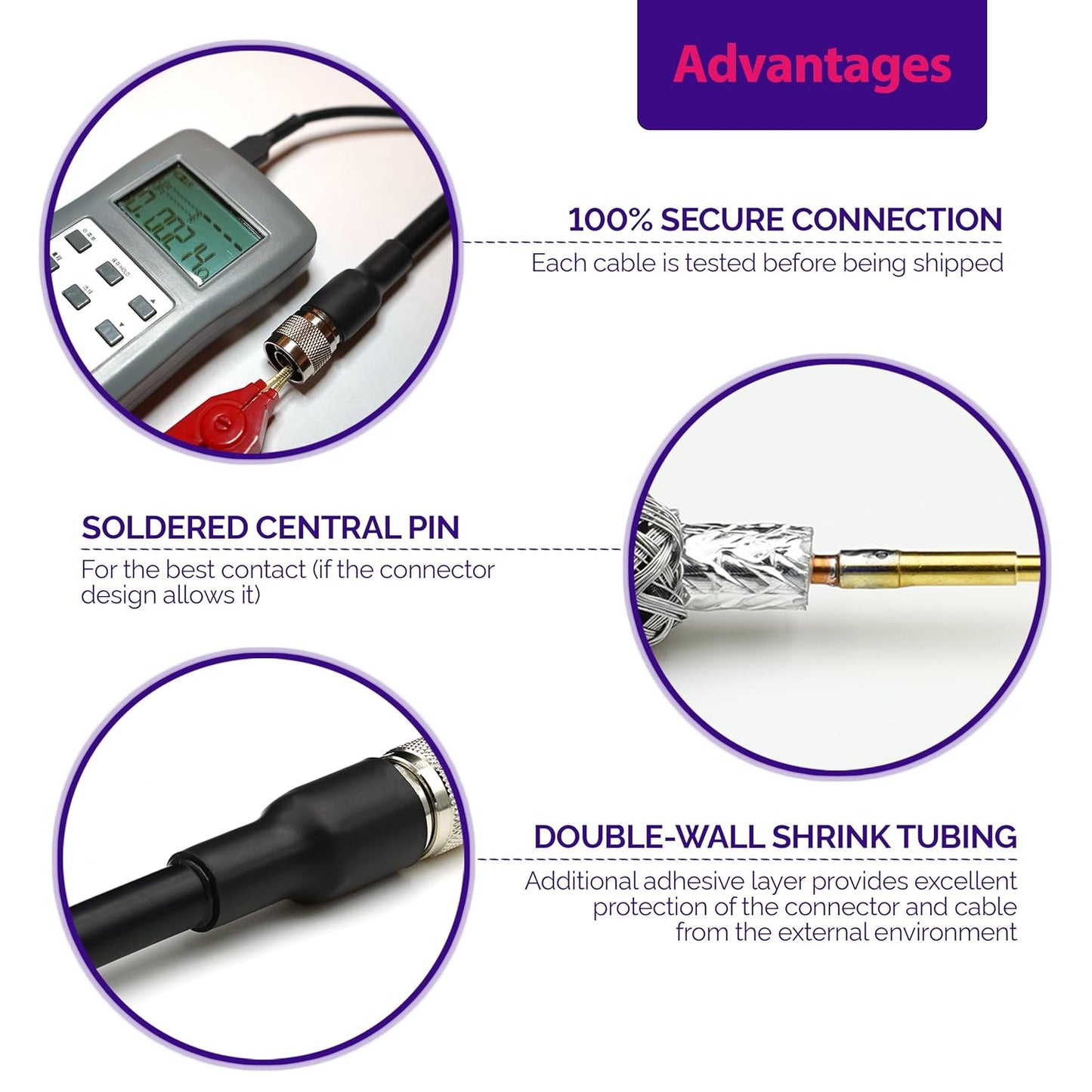 SMA Koaxialkabel, 10 m