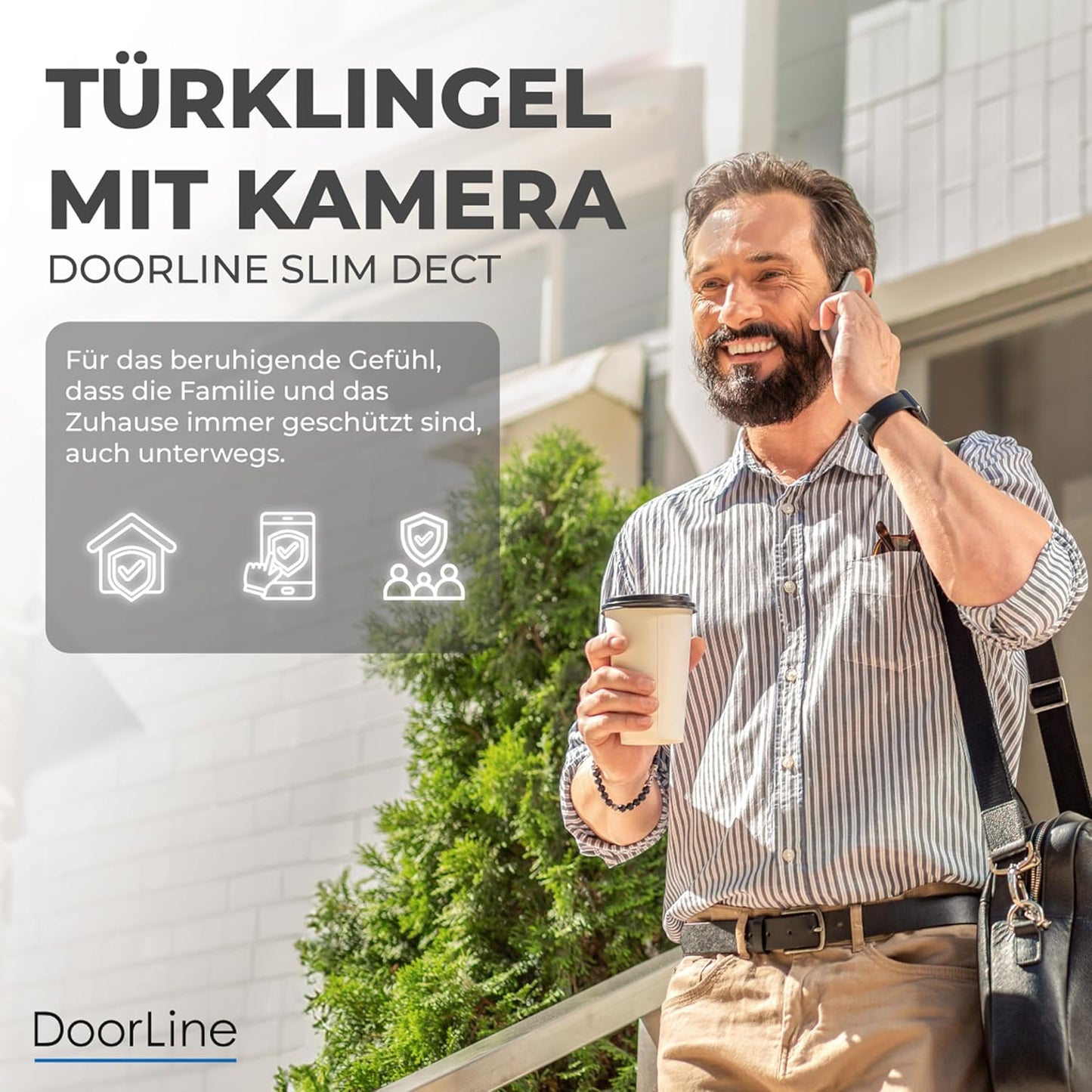 2-Familien-Video Türklingel, 313,5 x 87 x 34 Schwarz