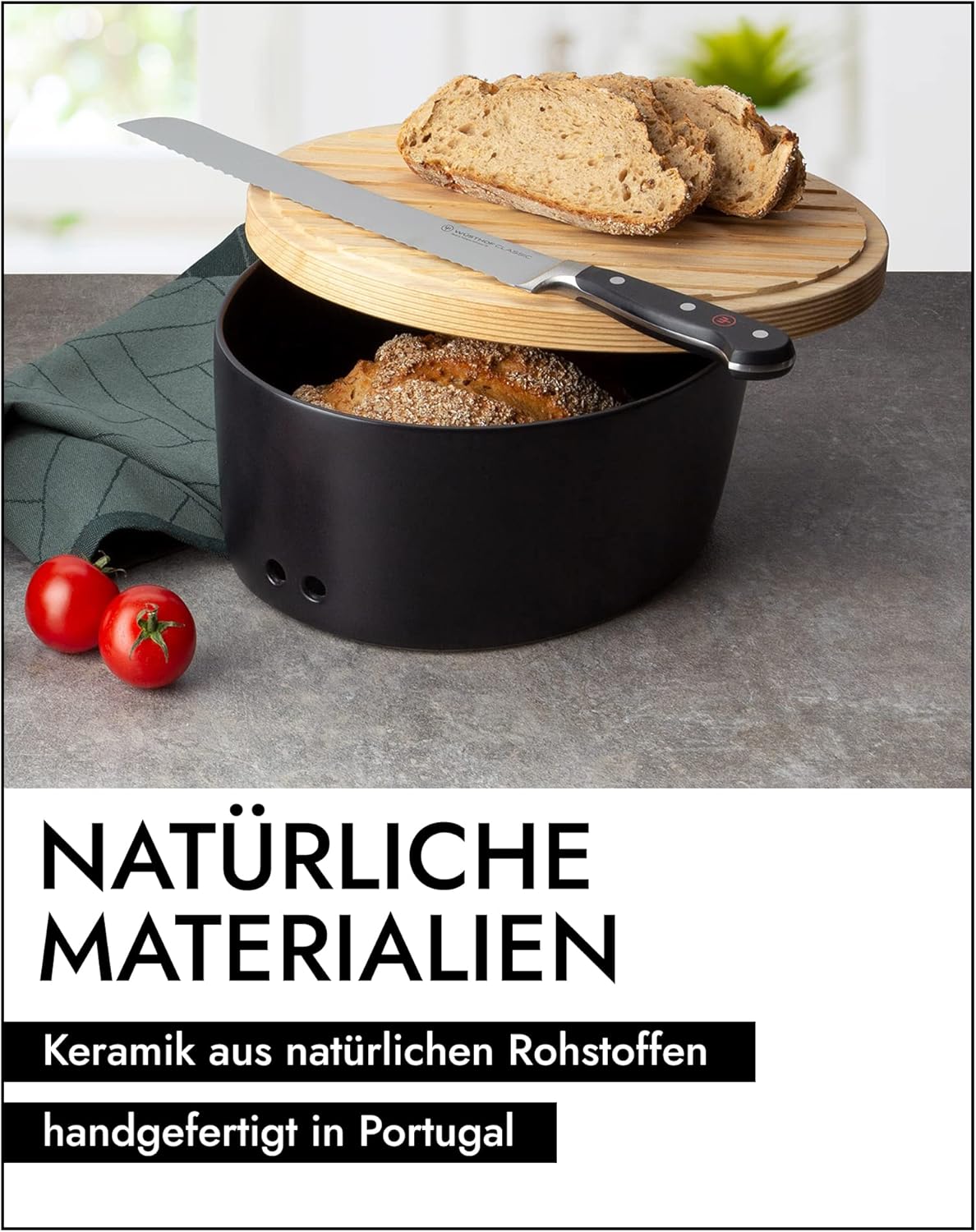 Brottopf, 27 x 20 x H13,5 cm Schwarz