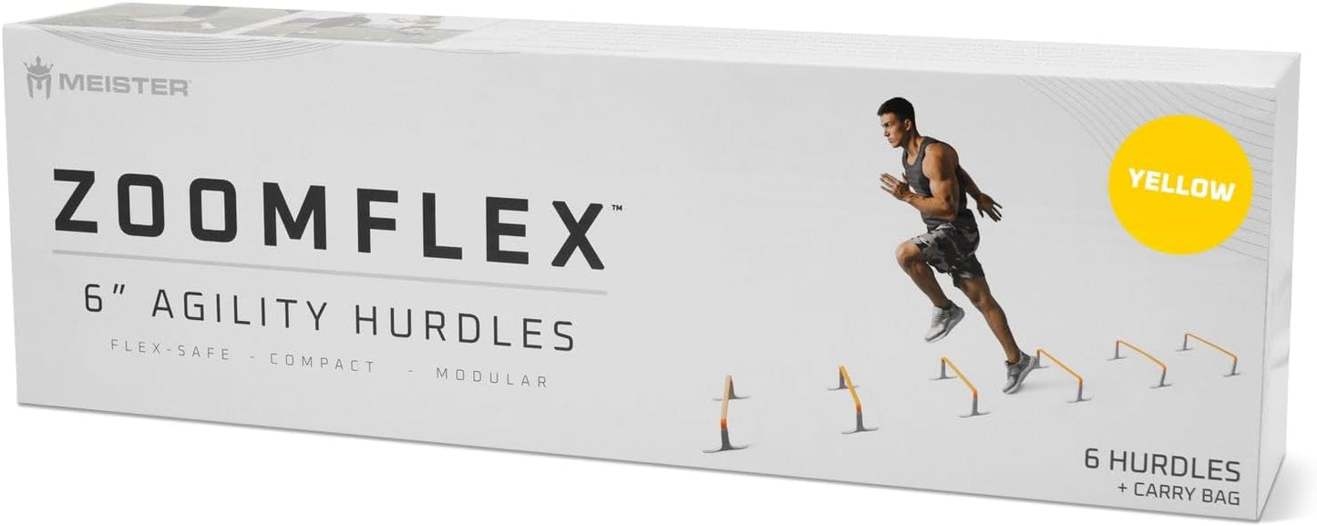 6-teiliges Agility-Hürden-Set für Geschwindigkeitstraining, Leuchtgelb 6" Hürden – 6er-Pack mit Tragetasche