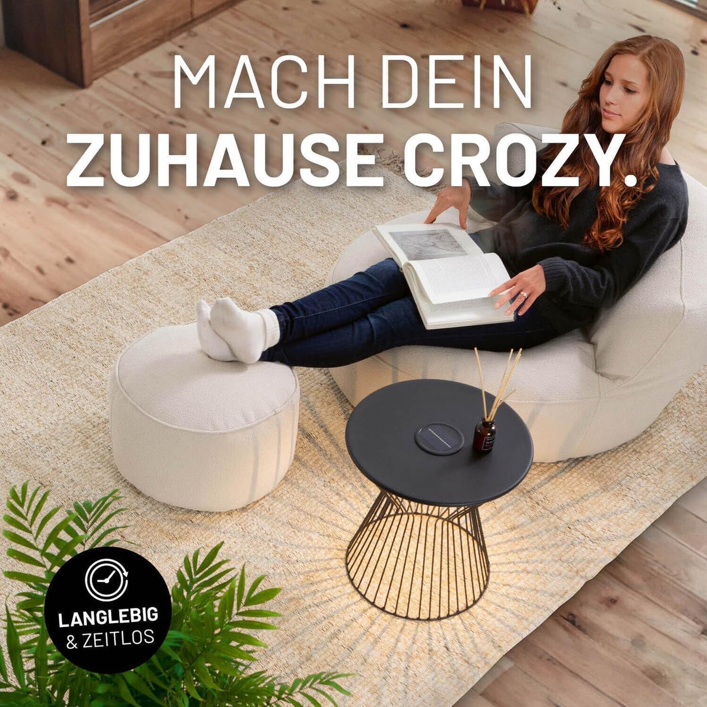 Beistelltisch mit LED-Solarbeleuchtung, 2in1
