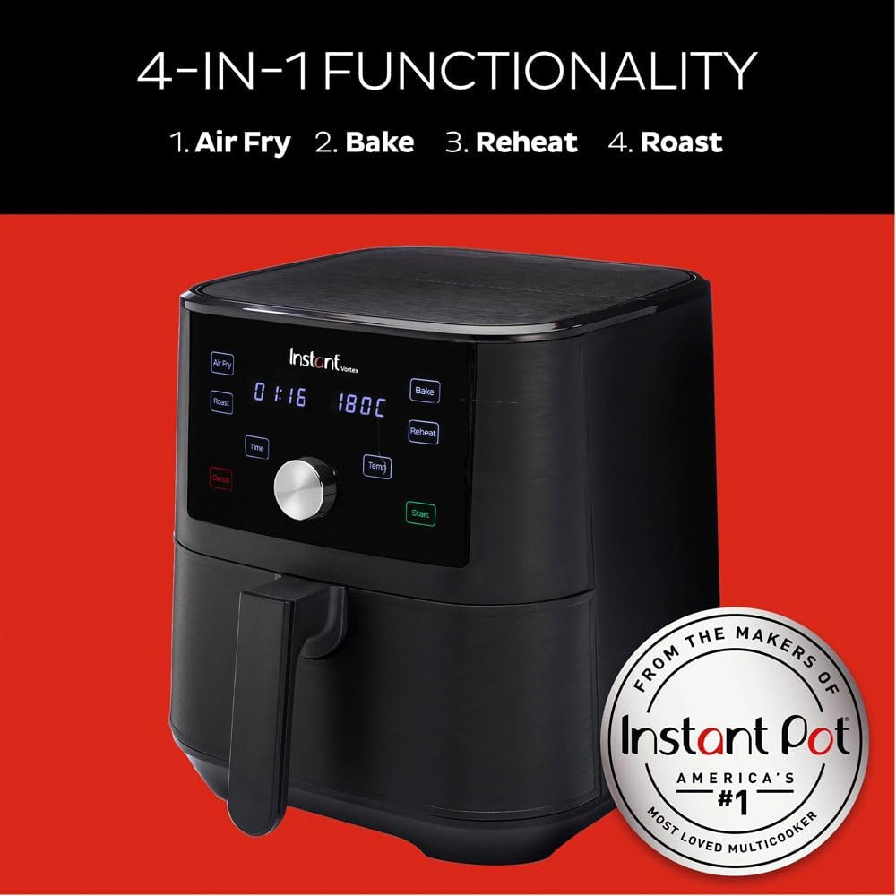 Vortex 6 Plus Heissluftfritteuse, Medium Digital (3.7L) ; Schwarz