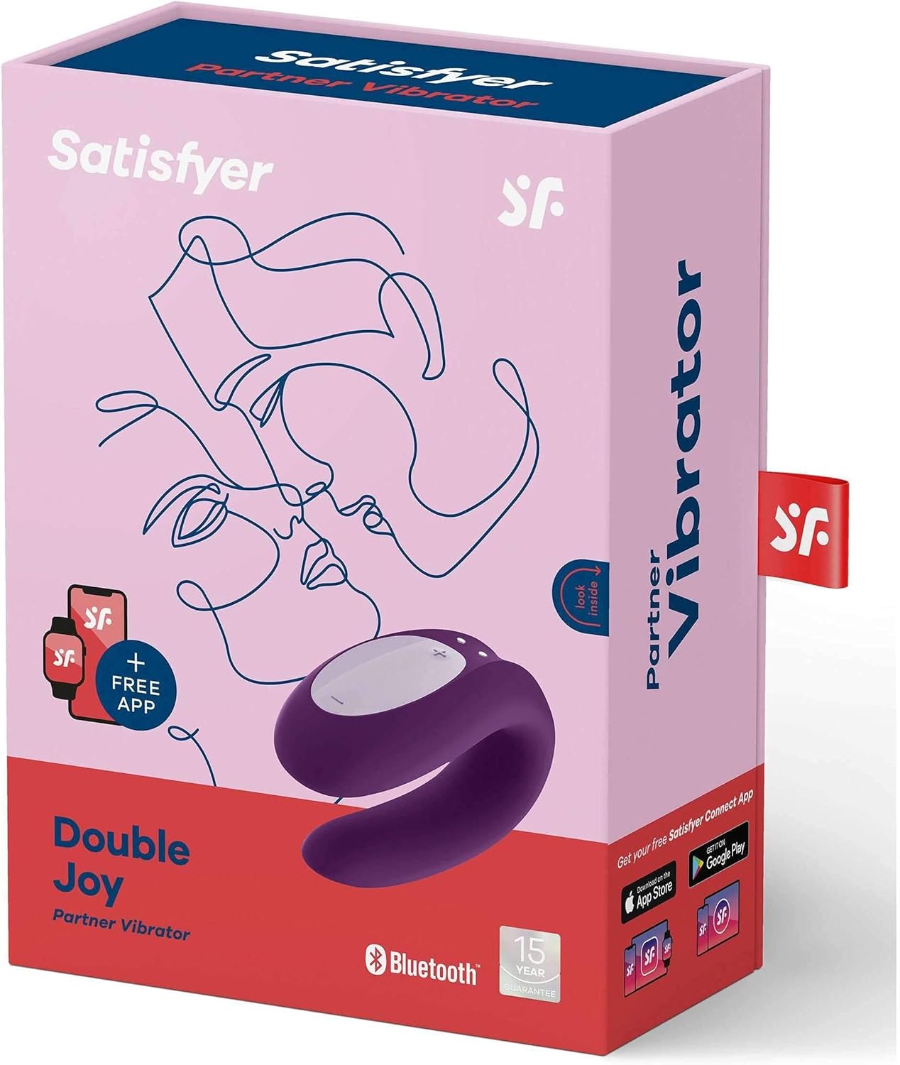 Double Joy Paar-Vibrator mit App-Steuerung, Violet 1 Stück (1er Pack)