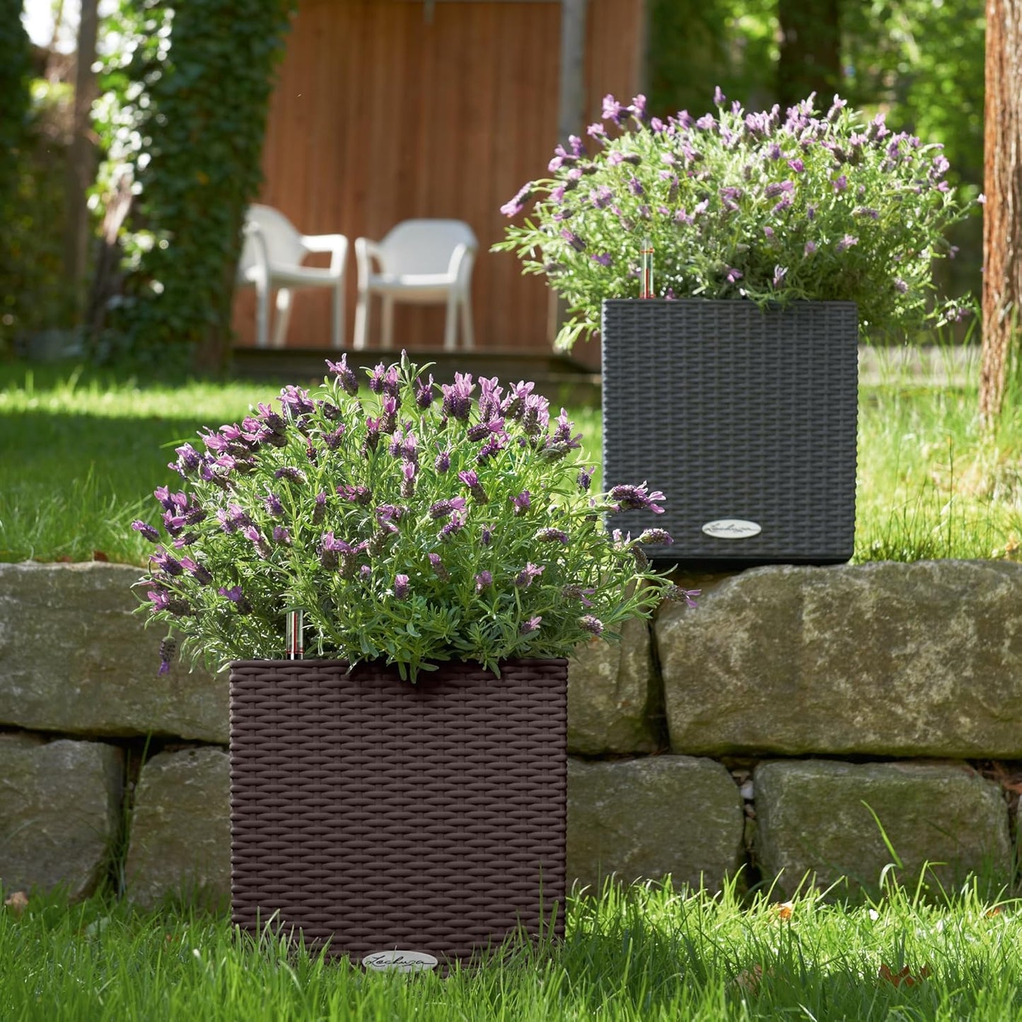 Cube Cottage 30, Pflanzgefäss mit Erd-Bewässerungs-System 29.5 x 29.5 x 30 cm Graphitschwarz