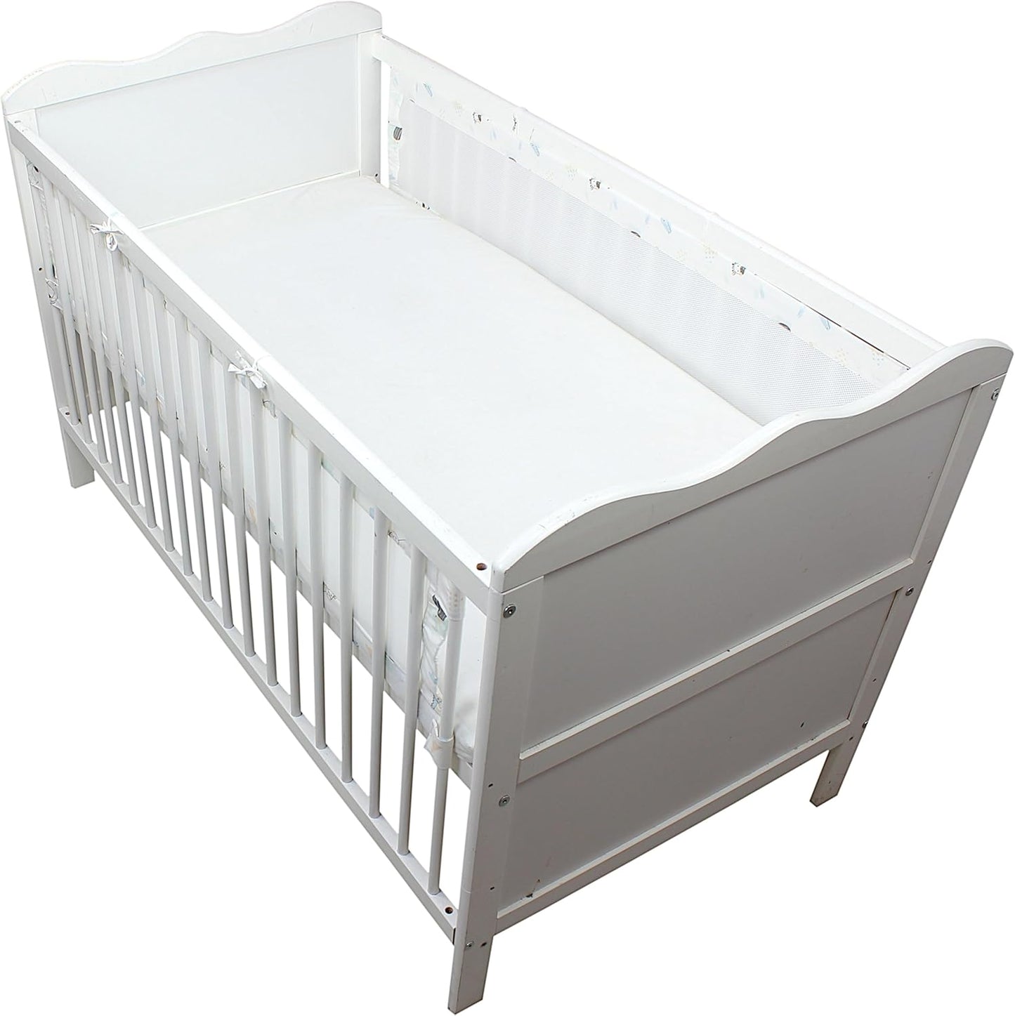 Bettumrandung 3D Mesh Schutz, ca. 128 x 30 cm (für Babybett 140x70) Blaue Tiere