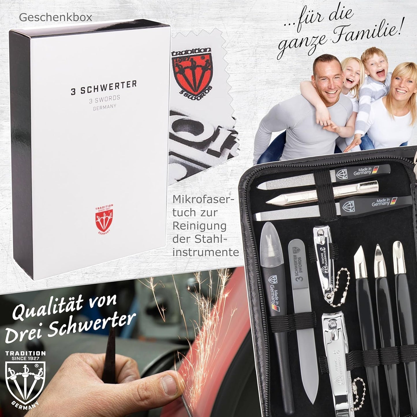 16-tlg. Maniküre-Pediküre-Set Cinisello, SCHWARZ