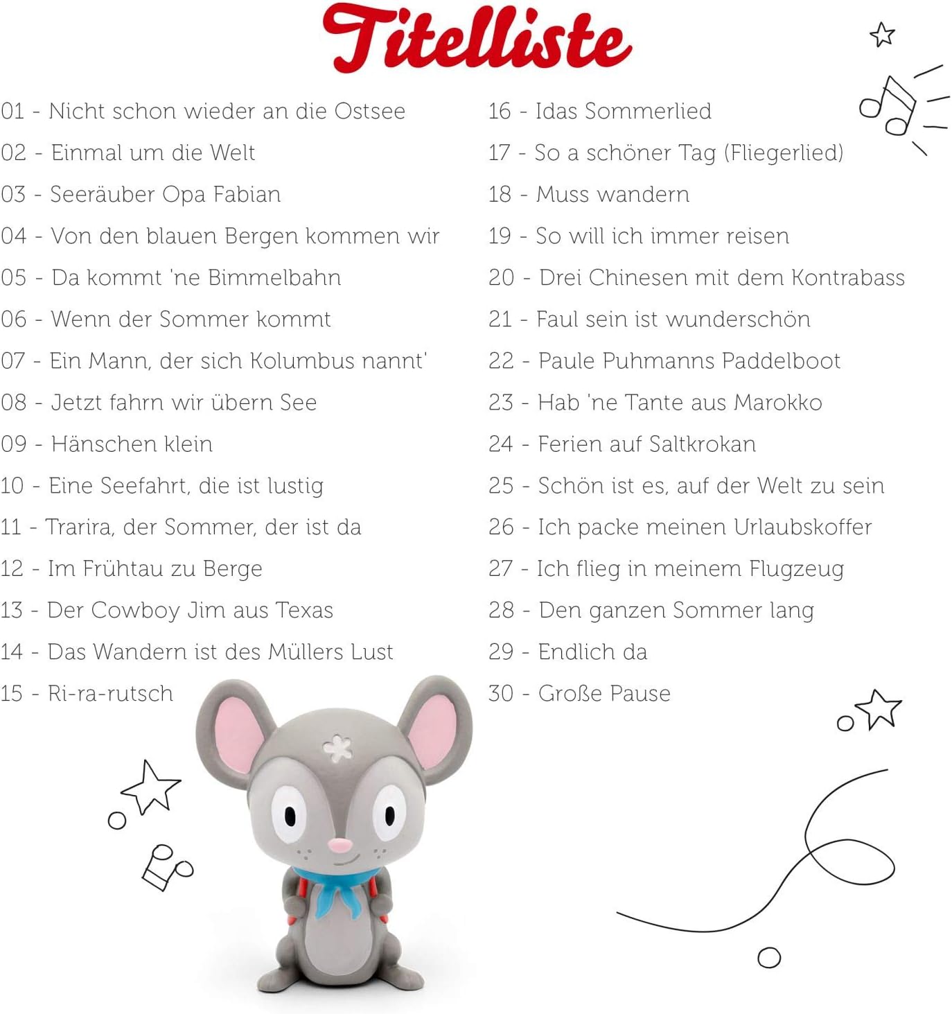 Hörfigur Reiselieder, Reiselieder