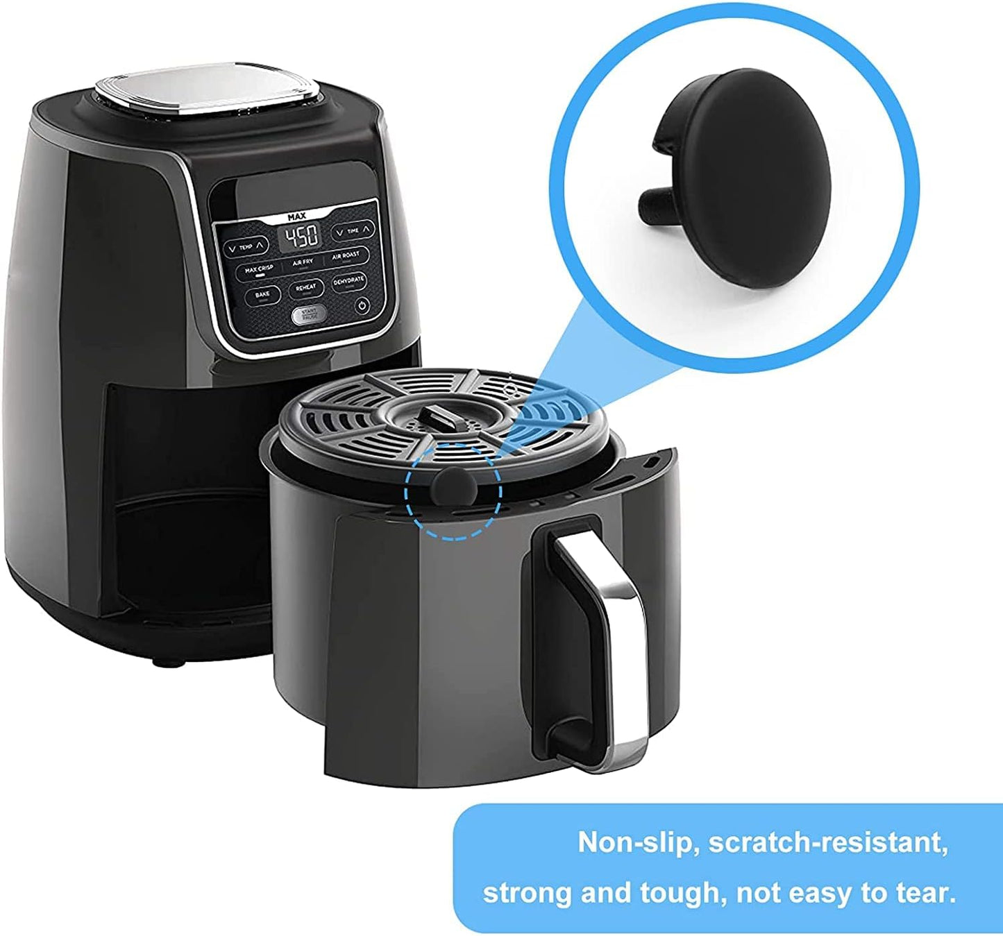 6er Air-Fryer-Gummifüsse-Set, 1.0*1.0*0.5 IN