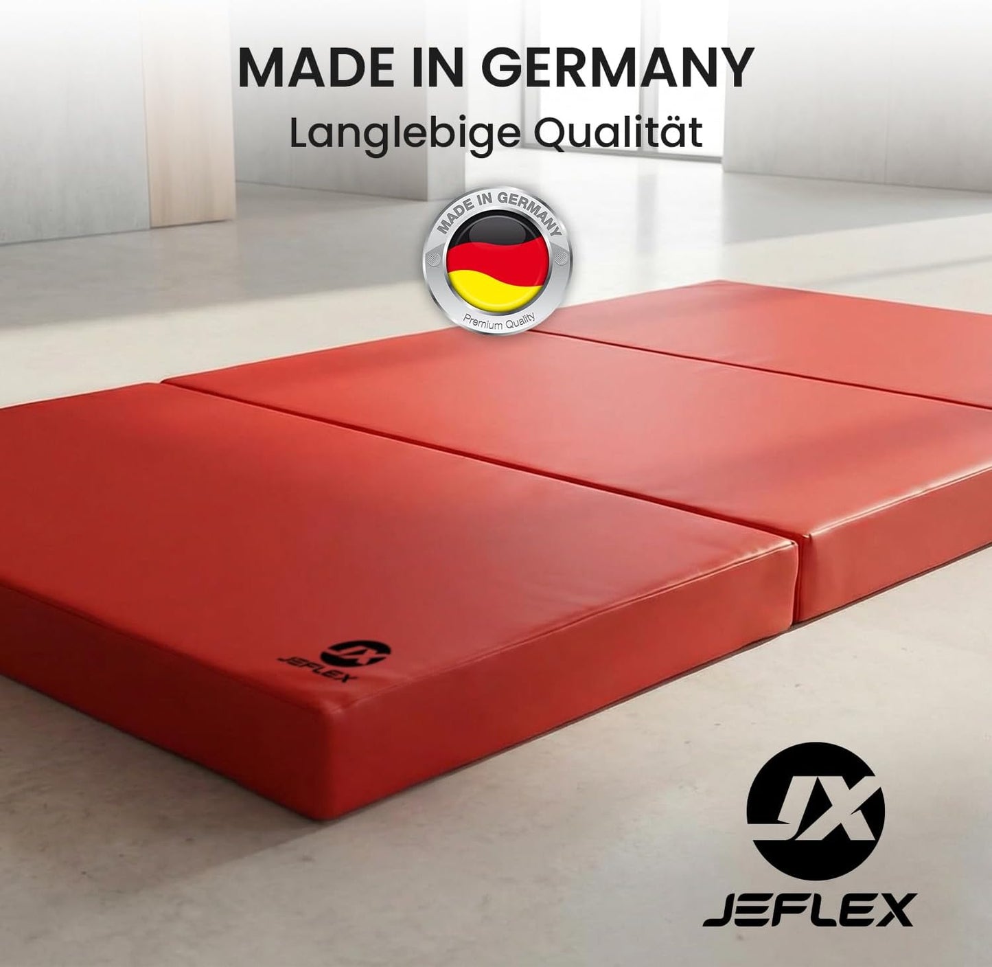 Klappbare Turn- und Gymnastikmatte, 210 x 100 x 8 cm, Rot