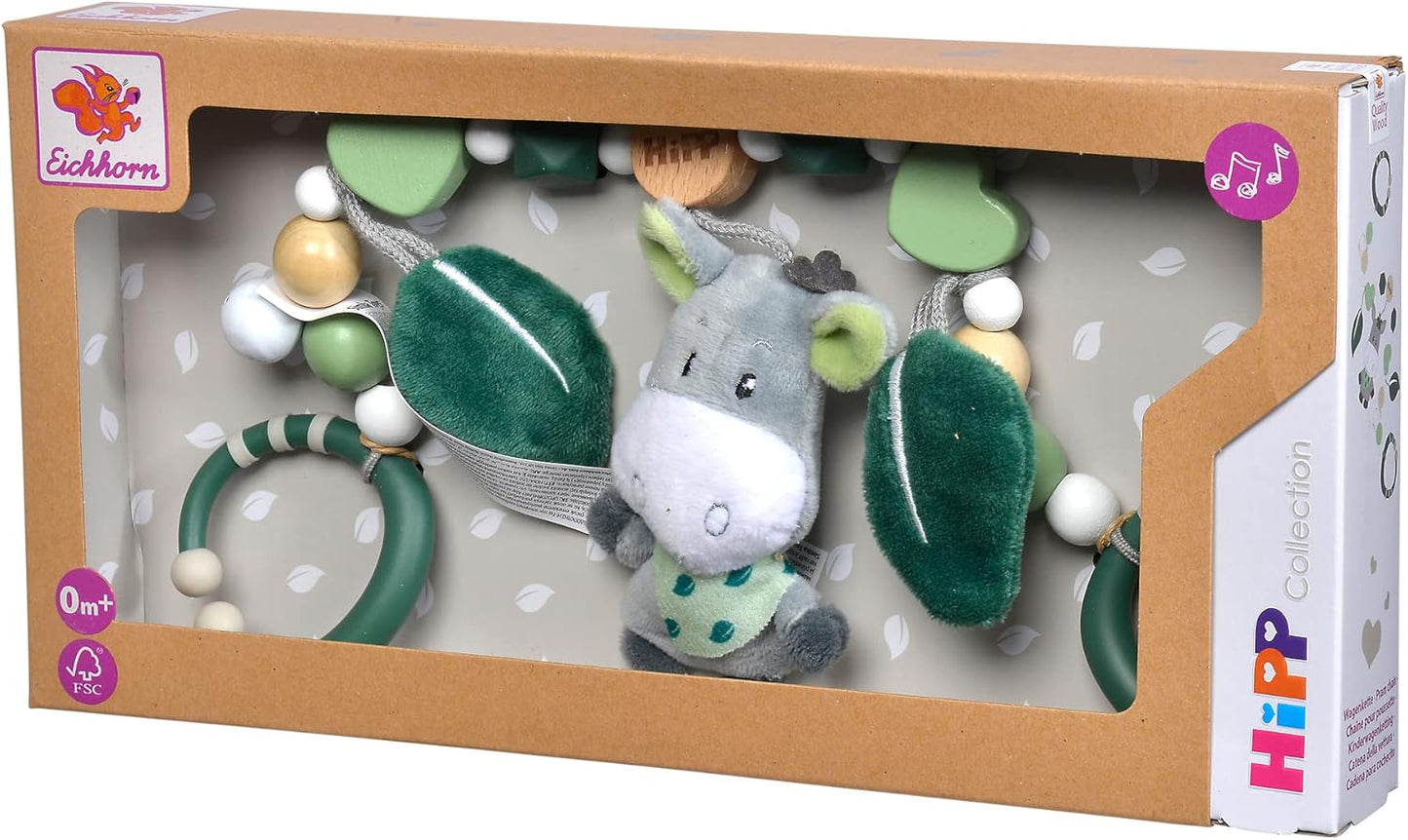 Kinderwagenkette mit Plüschesel und Rassel-Funktion, Kette